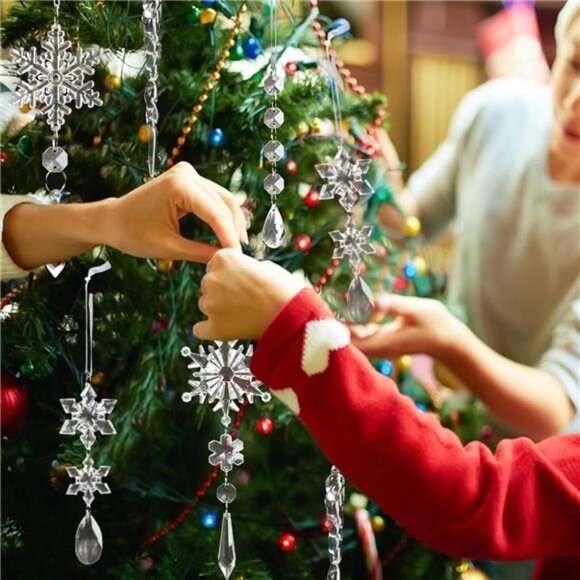 Crystal Christmas Ornaments for Tree Decorations-Hanging Acrylic 18PCs - Picture 4 of 7